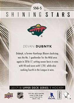 2017-18 Upper Deck - Shining Stars #SSG-5 Devan Dubnyk Back