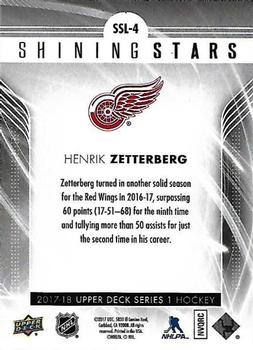 2017-18 Upper Deck - Shining Stars #SSL-4 Henrik Zetterberg Back