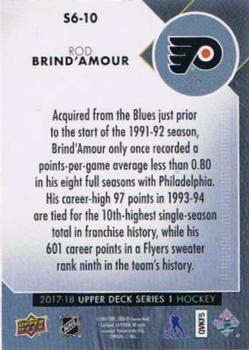 2017-18 Upper Deck - The Second Six #S6-10 Rod Brind'Amour Back