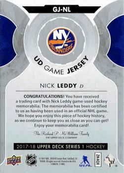 2017-18 Upper Deck - UD Game Jerseys #GJ-NL Nick Leddy Back
