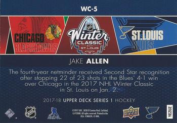 2017-18 Upper Deck - NHL Winter Classic Jumbo #WC-5 Jake Allen Back