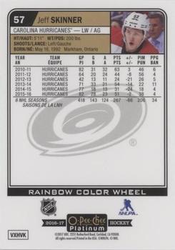 2016-17 O-Pee-Chee Platinum - Rainbow Color Wheel #57 Jeff Skinner Back