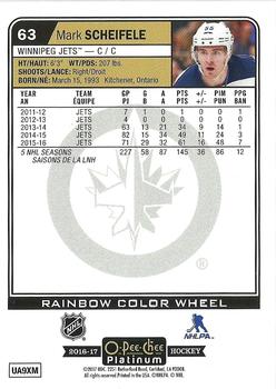2016-17 O-Pee-Chee Platinum - Rainbow Color Wheel #63 Mark Scheifele Back