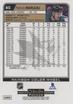 2016-17 O-Pee-Chee Platinum - Rainbow Color Wheel #85 Patrick Marleau Back
