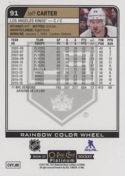 2016-17 O-Pee-Chee Platinum - Rainbow Color Wheel #91 Jeff Carter Back
