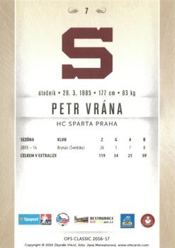 2016-17 OFS Classic Serie I #7 Petr Vrana Back
