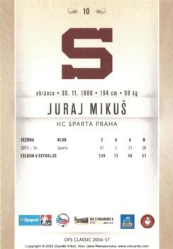 2016-17 OFS Classic Serie I #10 Juraj Mikus Back