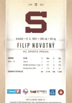 2016-17 OFS Classic Serie I #12 Filip Novotny Back