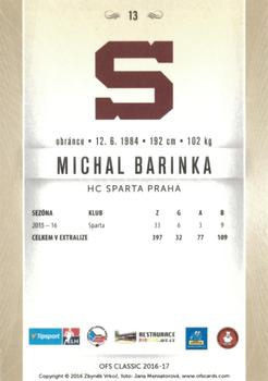 2016-17 OFS Classic Serie I #13 Michal Barinka Back