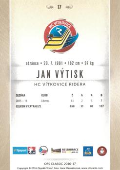 2016-17 OFS Classic Serie I #17 Jan Vytisk Back