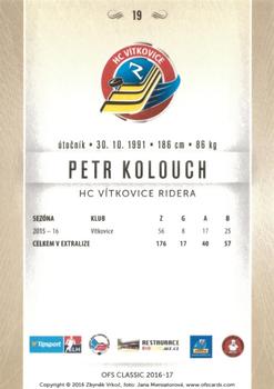 2016-17 OFS Classic Serie I #19 Petr Kolouch Back