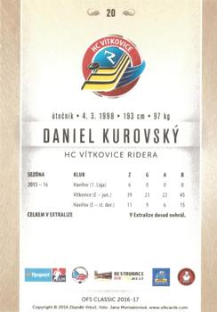 2016-17 OFS Classic Serie I #20 Daniel Kurovsky Back