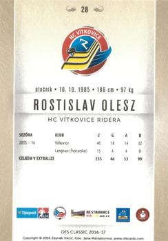 2016-17 OFS Classic Serie I #28 Rostislav Olesz Back