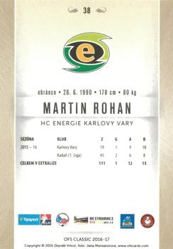 2016-17 OFS Classic Serie I #38 Martin Rohan Back