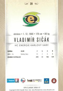 2016-17 OFS Classic Serie I #39 Vladimir Sicak Back
