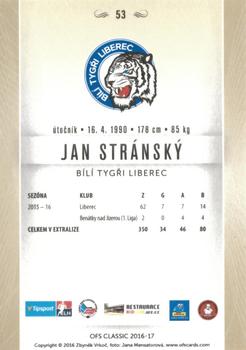 2016-17 OFS Classic Serie I #53 Jan Stransky Back