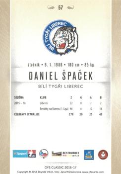 2016-17 OFS Classic Serie I #57 Daniel Spacek Back