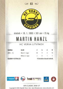 2016-17 OFS Classic Serie I #63 Martin Hanzl Back