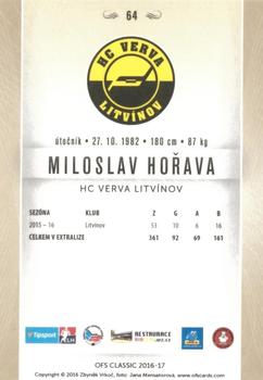 2016-17 OFS Classic Serie I #64 Miloslav Horava Back