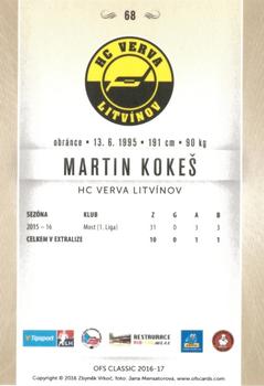 2016-17 OFS Classic Serie I #68 Martin Kokes Back