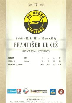 2016-17 OFS Classic Serie I #70 Frank Lukes Back