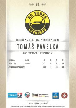 2016-17 OFS Classic Serie I #73 Tomas Pavelka Back