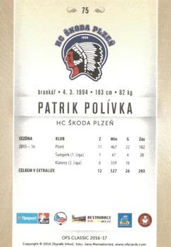 2016-17 OFS Classic Serie I #75 Patrik Polivka Back