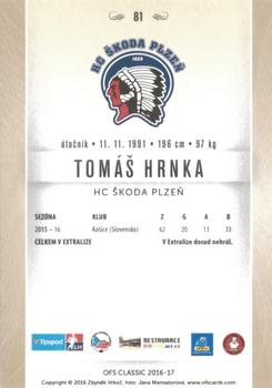 2016-17 OFS Classic Serie I #81 Tomas Hrnka Back