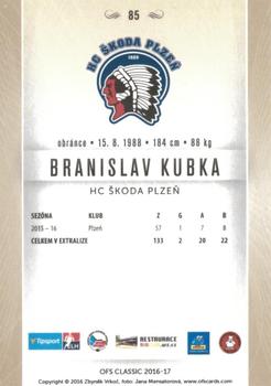 2016-17 OFS Classic Serie I #85 Branislav Kubka Back