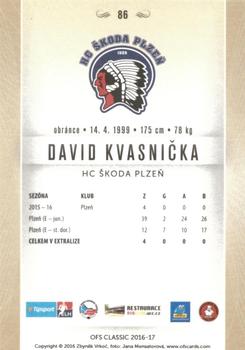 2016-17 OFS Classic Serie I #86 David Kvasnicka Back