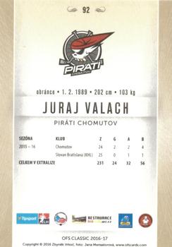 2016-17 OFS Classic Serie I #92 Juraj Valach Back