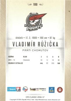 2016-17 OFS Classic Serie I #100 Vladimir Ruzicka Back