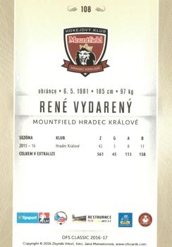 2016-17 OFS Classic Serie I #108 Rene Vydareny Back