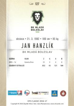 2016-17 OFS Classic Serie I #127 Jan Hanzlik Back