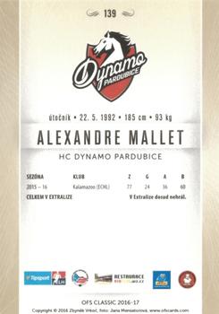 2016-17 OFS Classic Serie I #139 Alexandre Mallet Back