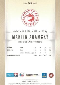 2016-17 OFS Classic Serie I #146 Martin Adamsky Back