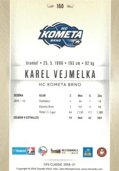 2016-17 OFS Classic Serie I #160 Karel Vejmelka Back