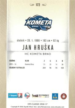 2016-17 OFS Classic Serie I #172 Jan Hruska Back