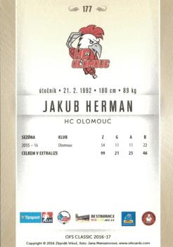 2016-17 OFS Classic Serie I #177 Jakub Herman Back