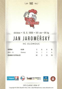 2016-17 OFS Classic Serie I #182 Jan Jaromersky Back