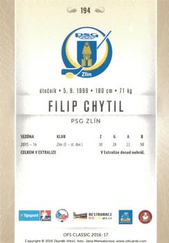 2016-17 OFS Classic Serie I #194 Filip Chytil Back
