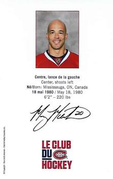 2014-15 Montreal Canadiens #NNO Manny Malhotra Back