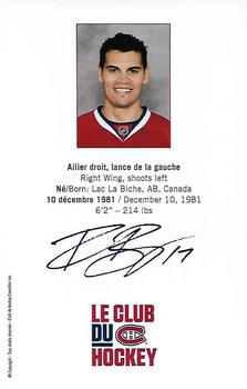 2014-15 Montreal Canadiens #NNO Rene Bourque Back