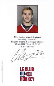 2014-15 Montreal Canadiens #NNO Jiri Sekac Back