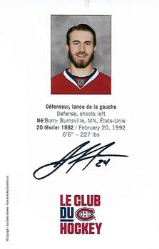 2014-15 Montreal Canadiens #NNO Jarred Tinordi Back