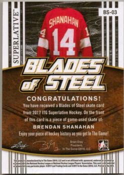 2017 Leaf In The Game Superlative - Blades of Steel - Silver Spectrum Foil #BS-03 Brendan Shanahan Back