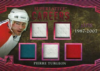 2017 Leaf In The Game Superlative - Superlative Careers - Magenta Spectrum Foil #C-21 Pierre Turgeon Front