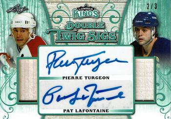 2017 Leaf Lumber Kings - Double Twig Sigs - Emerald #DTS-06 Pierre Turgeon / Pat LaFontaine Front