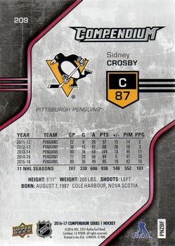 2016-17 Upper Deck Compendium - Red #209 Sidney Crosby Back