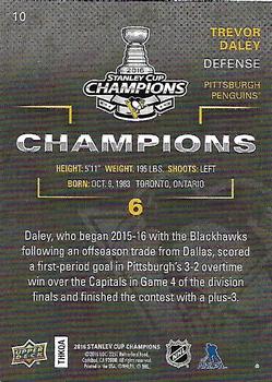 2016 Upper Deck Stanley Cup Champions Box Set #10 Trevor Daley Back
